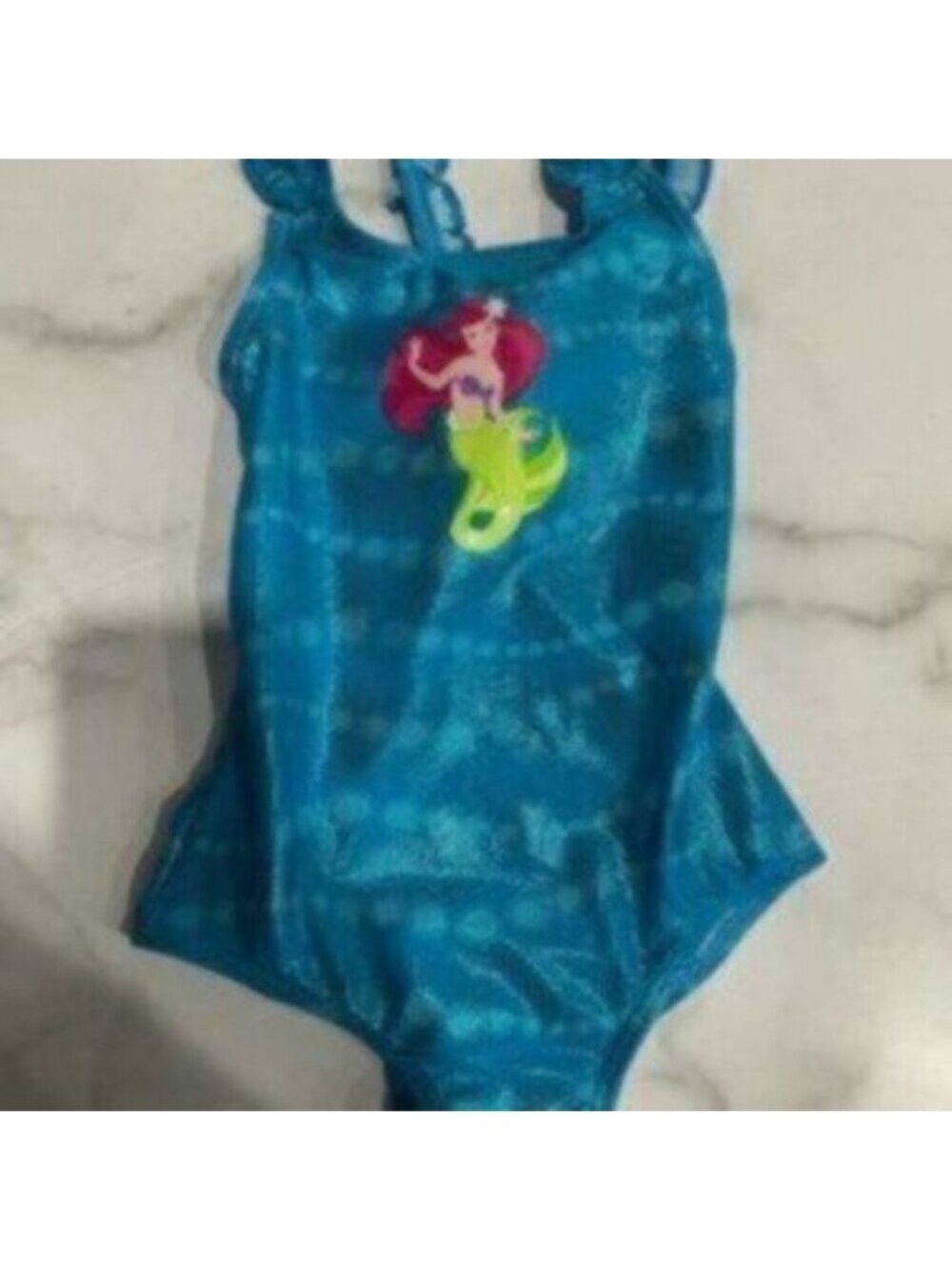 Disney Kids Girl Blue The Little Mermaid Store Ariel Hologram Swimsuit Size 4